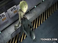 Hot 3D Alien Babe Gets Fucked by a Martian