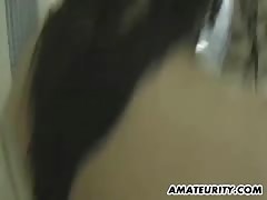 Chubby amateur girlfriend bathroom action